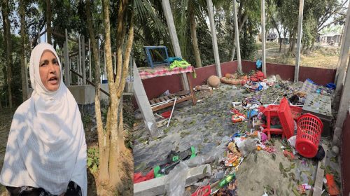 আলীয়াবাদে রাতের আধারে ঘর নিয়ে গেলো প্রভাবশালী